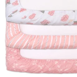 The Peanutshell Floral Changing Pad Covers For Girls, 3-Pack