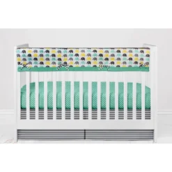 Bacati - Elephants Mint/Yellow/Gray 10 Pc Crib Bedding Set With Long Rail Guard Cover -Baby Trend Sales Store GUEST f76db648 64fe 4356 b399 51eeb8393537