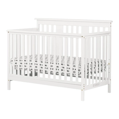 South Shore Little Smileys Modern Baby Crib Adjustable Height Mattress With Toddler Rail - Pure White 6 South Shore Little Smileys Modern Baby Crib Adjustable Height Mattress With Toddler Rail - Pure White - Image 6