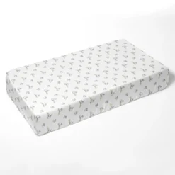 Bacati - Happy Monkeys Gray Muslin 100 Percent Cotton Universal Baby US Standard Crib Or Toddler Bed Fitted Sheet