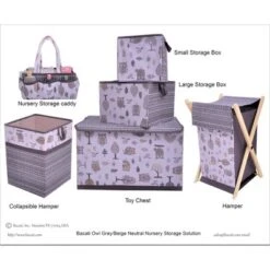 Bacati - Owls Gray/Beige Neutral Collapsible Laundry Hamper -Baby Trend Sales Store GUEST fc410d0c 6a5a 473b a0e6 dd311d4eb4df