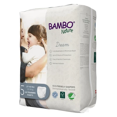 Bambo Nature Dream Toddler Toddler Training Pants Size 5 27 To 40 Lbs. 1000016930, 60 Ct 3 Bambo Nature Dream Toddler Toddler Training Pants Size 5 27 To 40 Lbs. 1000016930, 60 Ct - Image 3